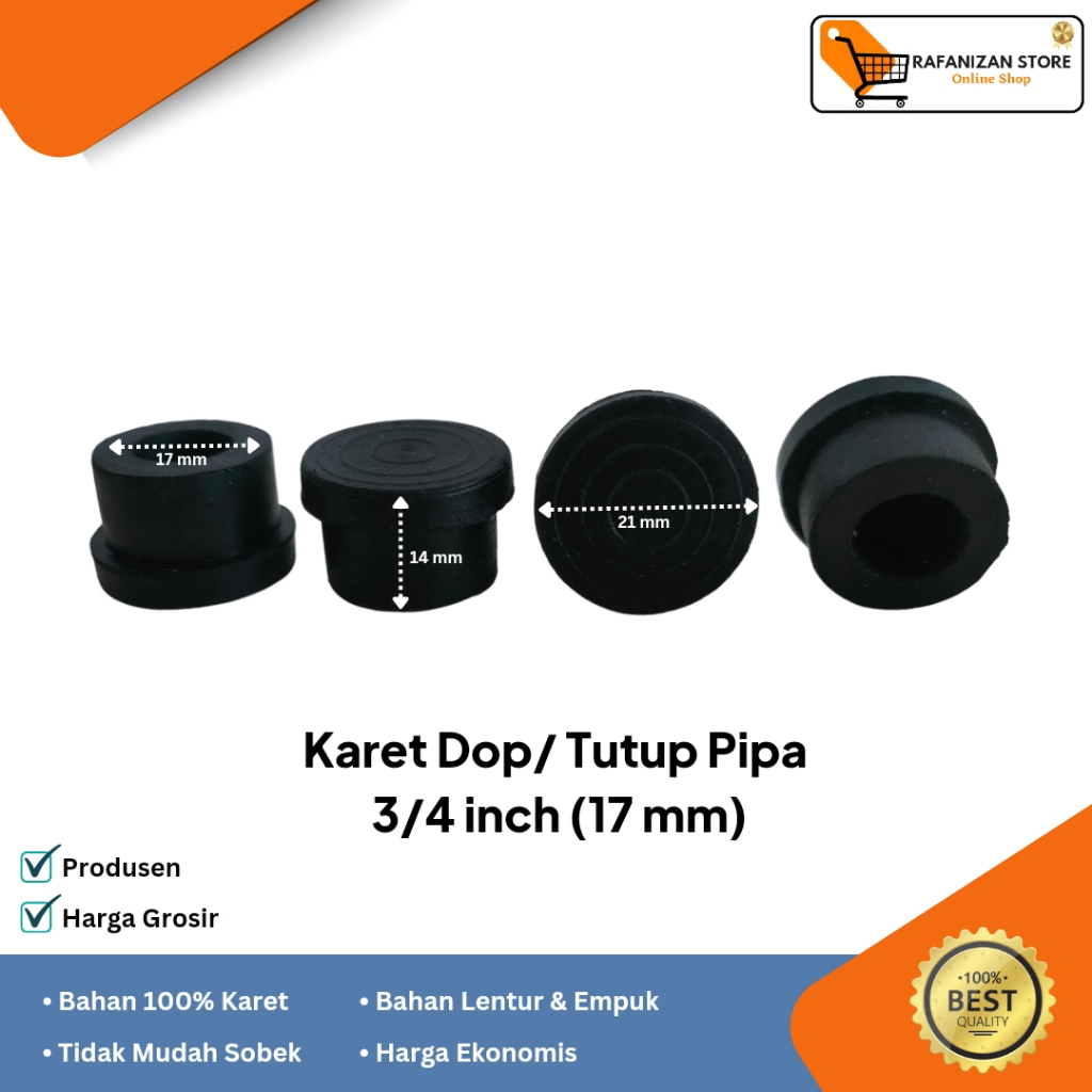 Jual KARET KAKI DOP 3/4 INCHI/17 MM KARET TUTUP KAKI MEJA KURSI RAK ...