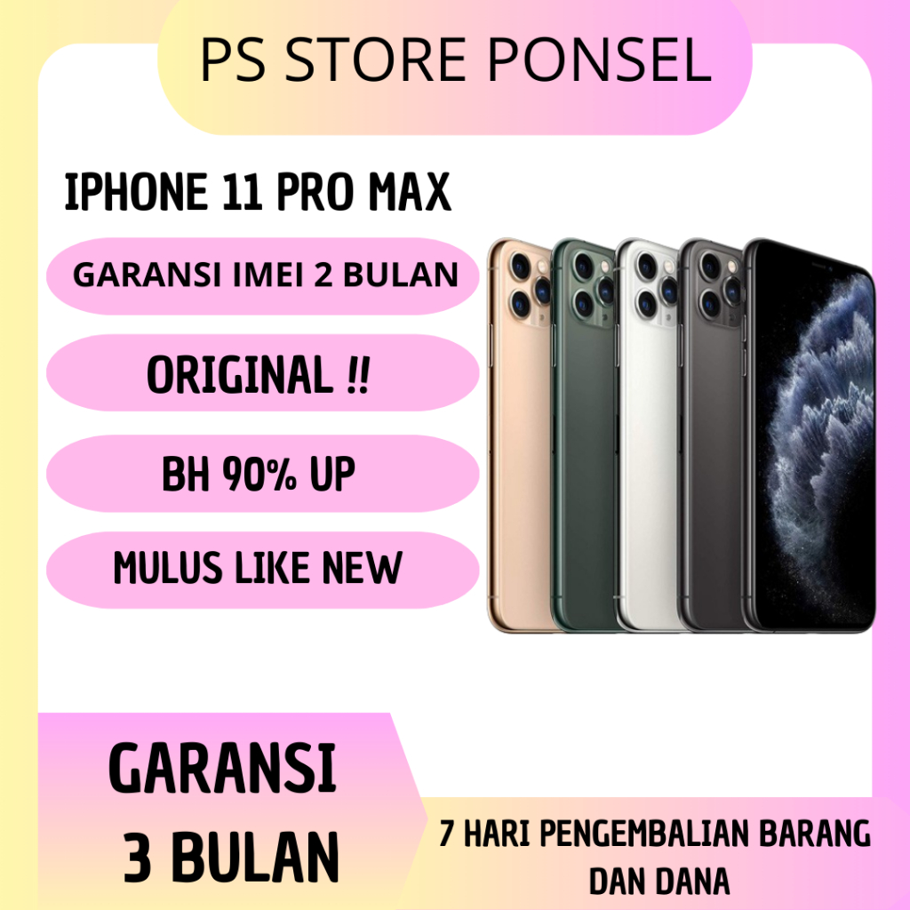 Jual IPhone 11 Pro Max 64GB/256GB/BH:90%atas BEKAS/SECOND/ORIGINAL/LIKE ...