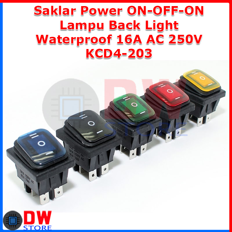 Jual KCD4-203 Waterproof Rocker Switch Saklar Power ON OFF ON Anti Air ...