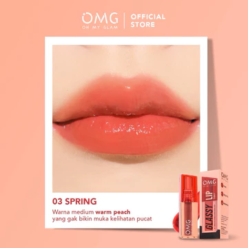 OMG OH MY GLAM Glassy Lip Tint 2g Lip Tint Warna Intense Tahan 12 Jam Skincare Infused