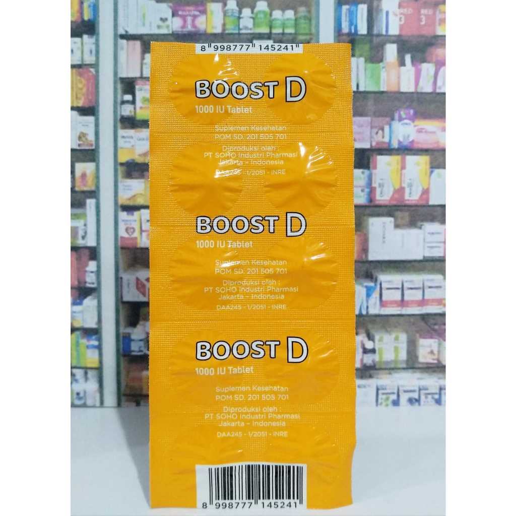 Jual Boost D 1000 IU 1 Strip 10 Tablet - Vitamin D3 Suplemen Daya Tahan ...