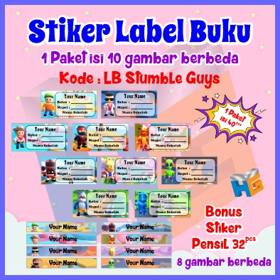 Jual Stiker Label Buku Custom Stumble Guys | Shopee Indonesia