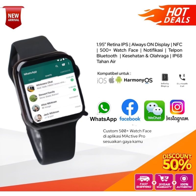 Jual TERMURAH Jam Tangan Android Pintar Layar Sentuh Anti Air