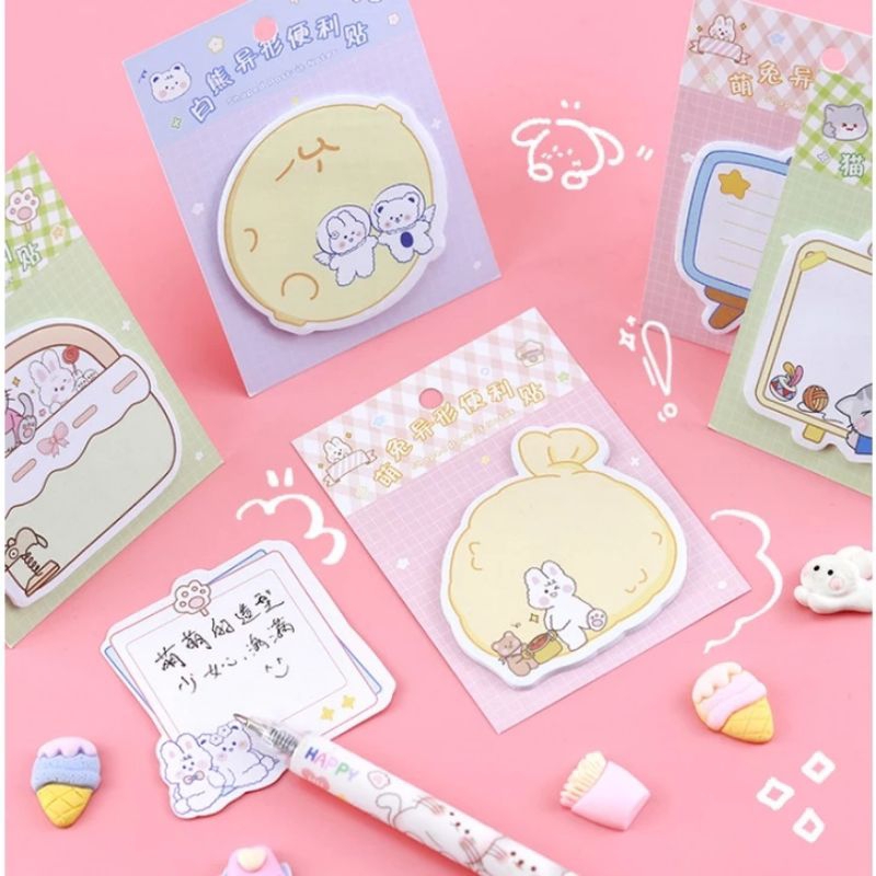 Jual STICKY NOTES SPESIAL CARTOON SHAPED MEMO NOTE | Shopee Indonesia
