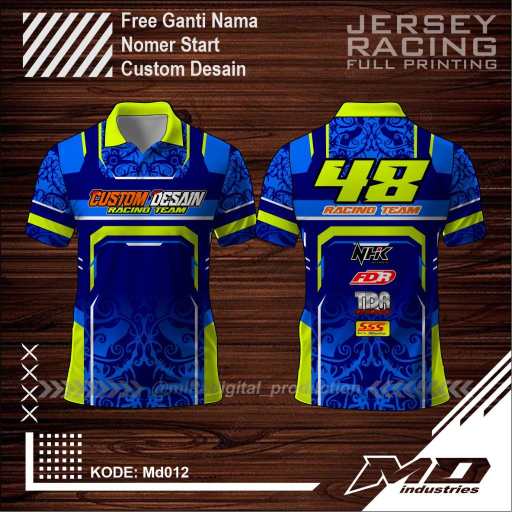 Jual Jersey Racing kerah Keren Simple Custom Nama - Nomer ) - Jersey ...