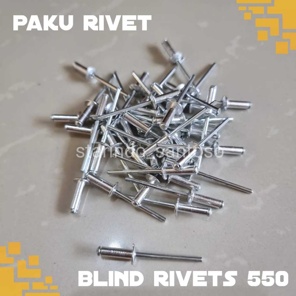Jual 50 biji Paku Rivet Blind Rivets ukuran jenis 550 450 440 | Shopee ...