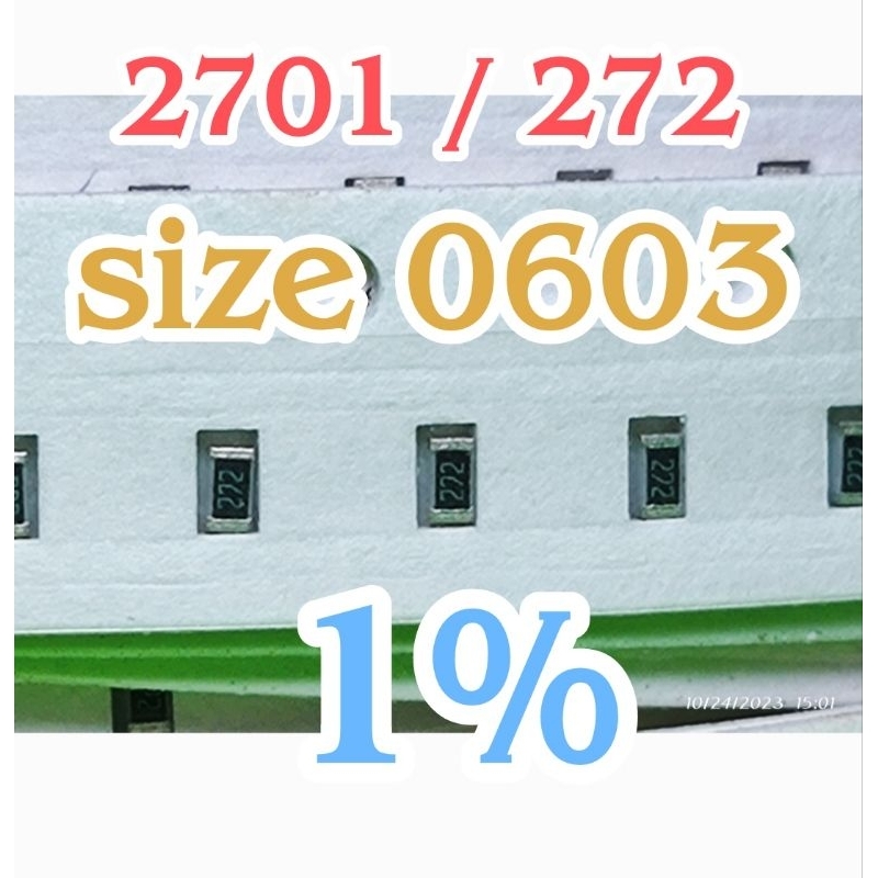 Jual 10pcs Chip resistor smd 2701 272 2,7Kohm size 0603 2.7K ohm ...