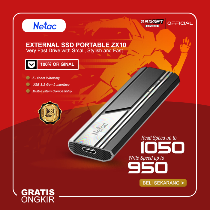 Jual netac 2tb 1tb usb 3 2 gen 2 external ssd portable zx10 shopee