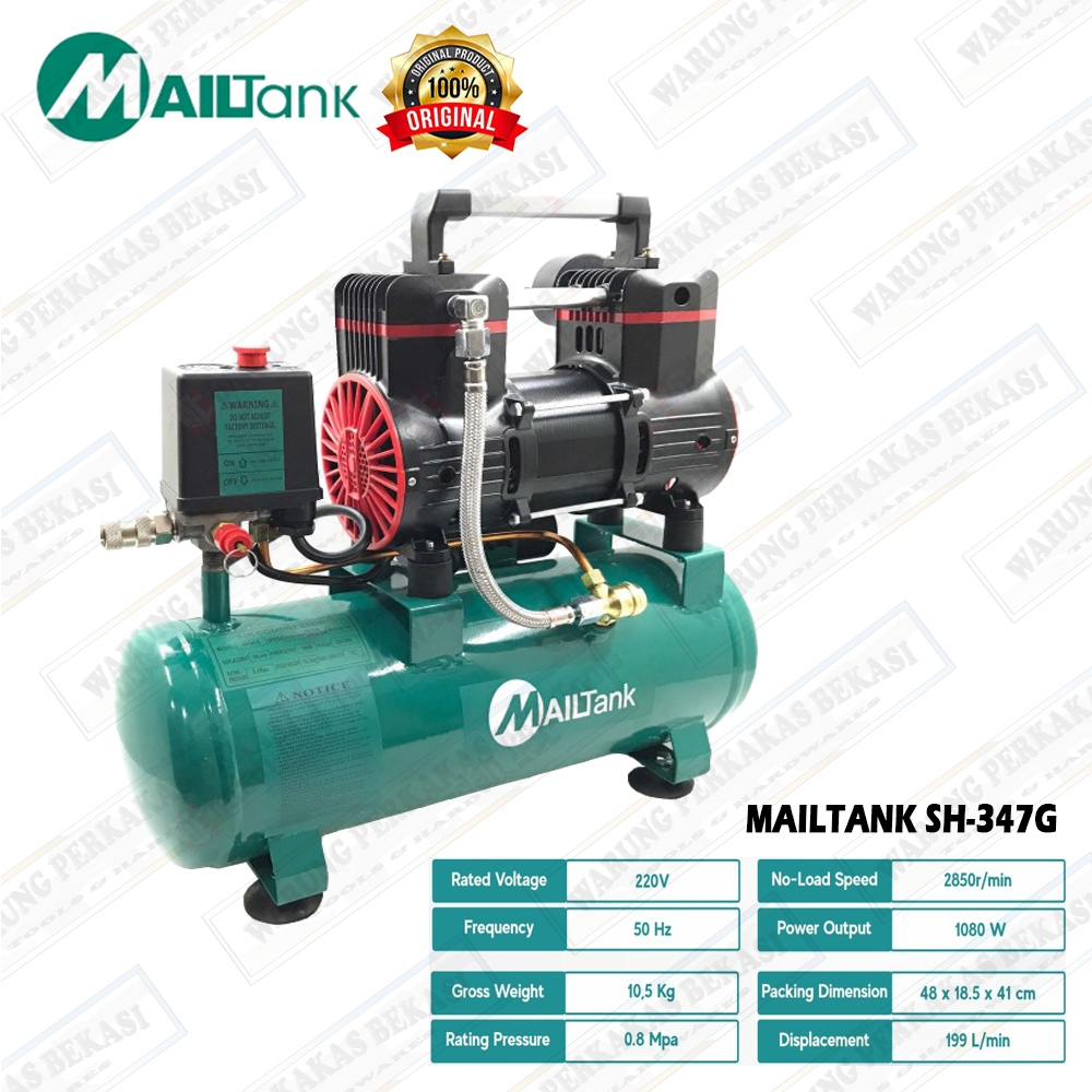 Jual PENGISIAN SUPER CEPAT MAILTANK SH347G Kompresor Angin Oiless ...