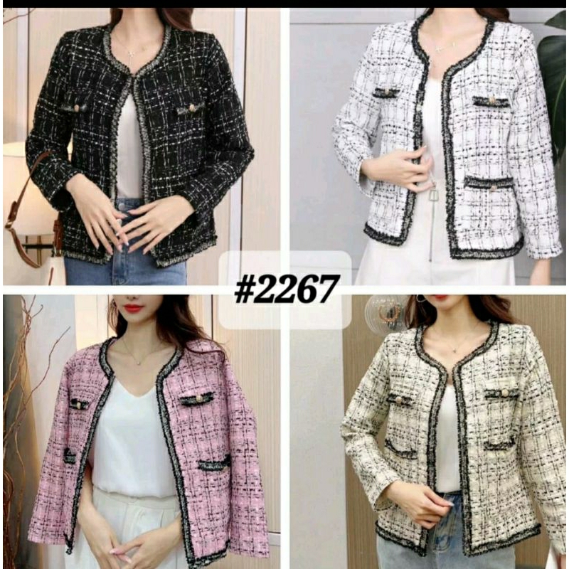 Jual CARDIGAN BLAZER REMAJA DEWASA RAJUT TWEET TWEED PREMIUM KOREA