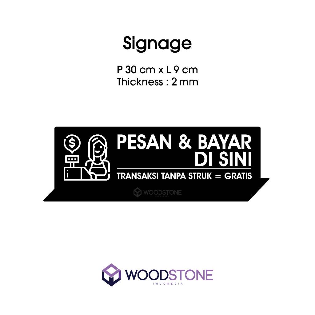 Jual Transaksi Tanpa Struk Gratis - Sign Kasir / Konter / Kiosk / Cafe ...