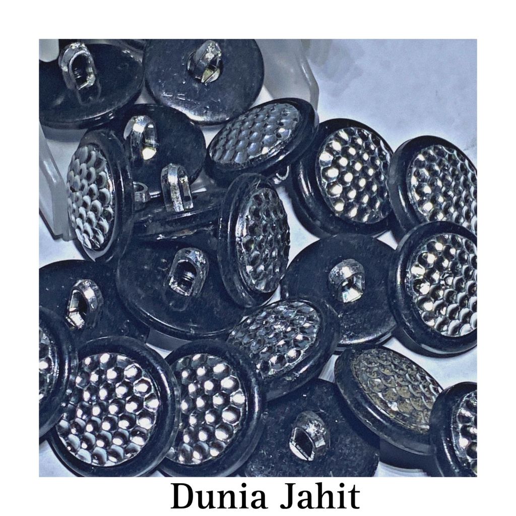 Jual KANCING JAMUR FASHION HITAM MOTIF BINTIK MUTIARA ISI 100 PCS ...