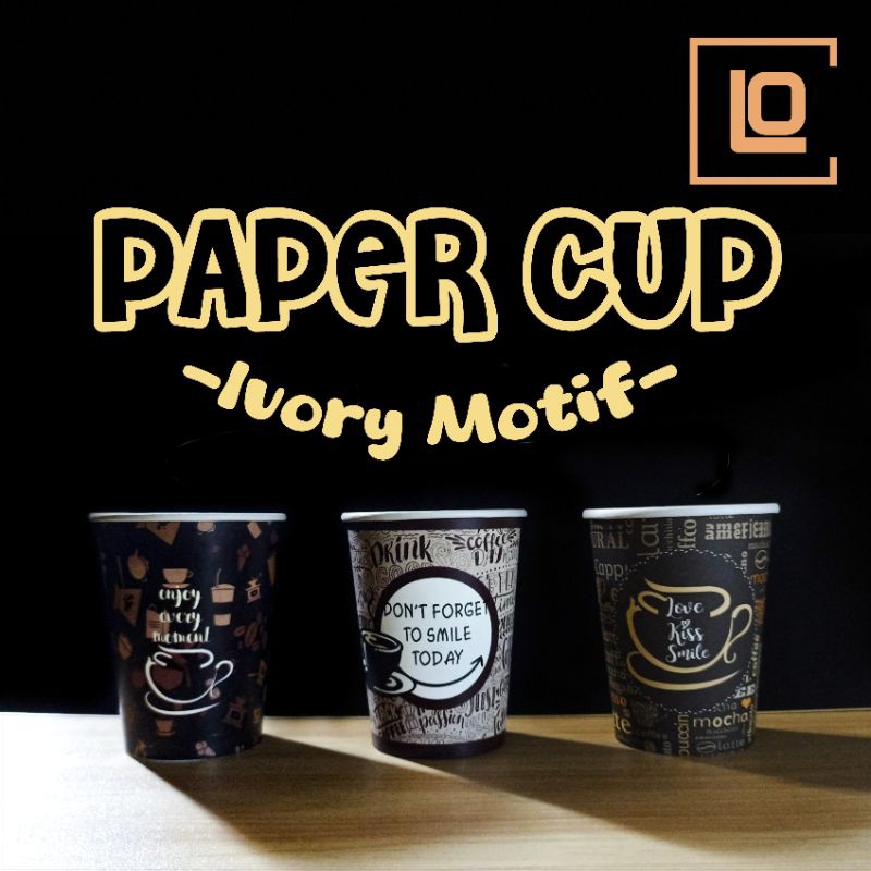 Jual Paper Cup 8OZ Motif - Gelas Kopi Tebal / Gelas Kertas @50 Pcs ...