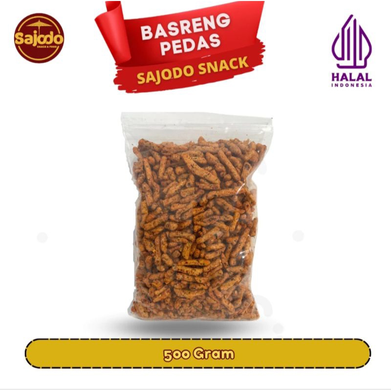 Jual BASRENG VIRAL SAJODO SNACK Rasa pedas daun jeruk 500 gram | Shopee ...