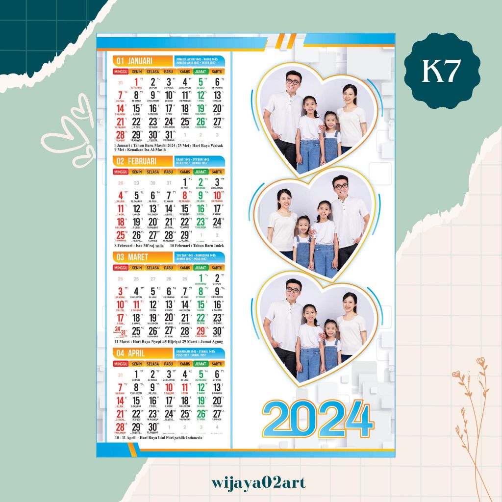 Jual Kalender Custom 2024 / Kalender Dinding 3 Lembaran | Shopee Indonesia