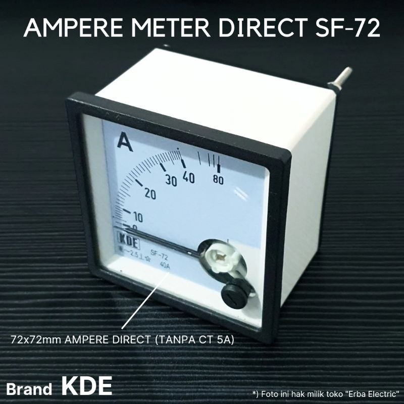 Jual KDE Ampere Meter Direct Tanpa CT Analog 72mm Pengukur Arus Panel ...