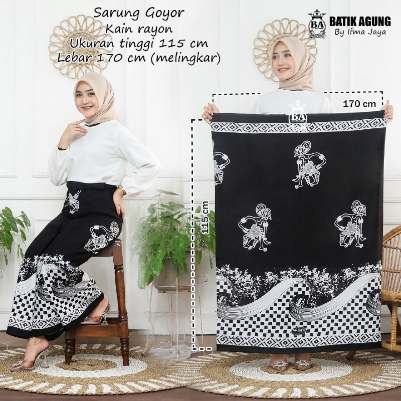 Jual Sarung Batik Motif Wayang Kotak Kotak Sarung Wanita Sarung Gloyor