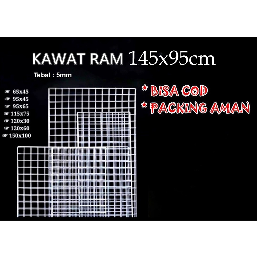 Jual Kawat Ram 145x95 Cm 5mm - Rak Display Aksesoris HP - Rak Gantung ...