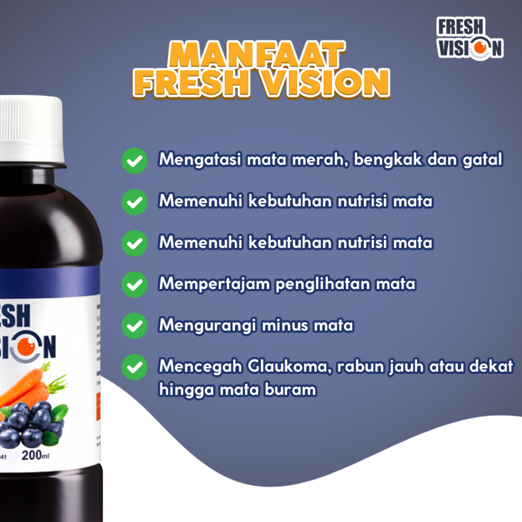 Jual Paket 2 Botol Fresh Vision madu herbal solusi mata sehat tanpa ...