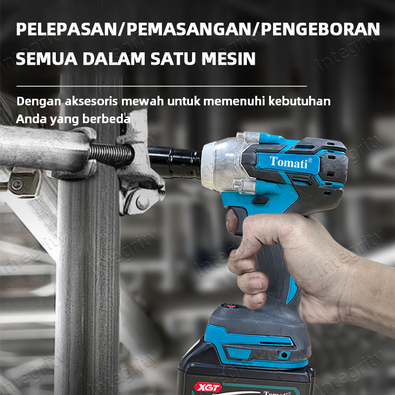 Jual Impact wrench Cordless 199V 2 baterai mesin impact buka baut bor