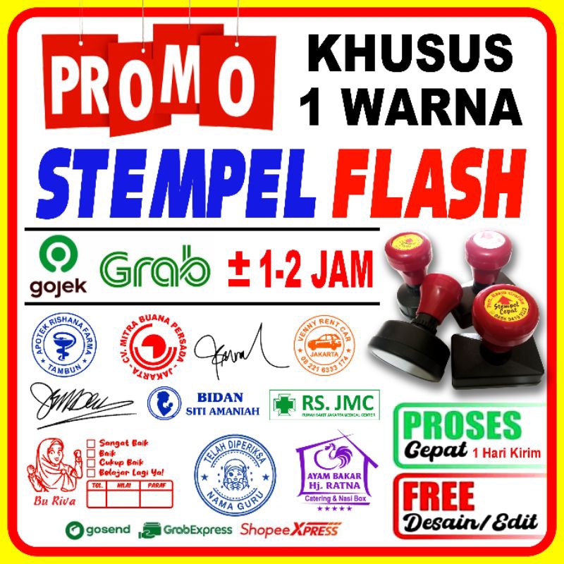 Jual Stempel Warna Murah Otomatis Desain Custom | Shopee Indonesia