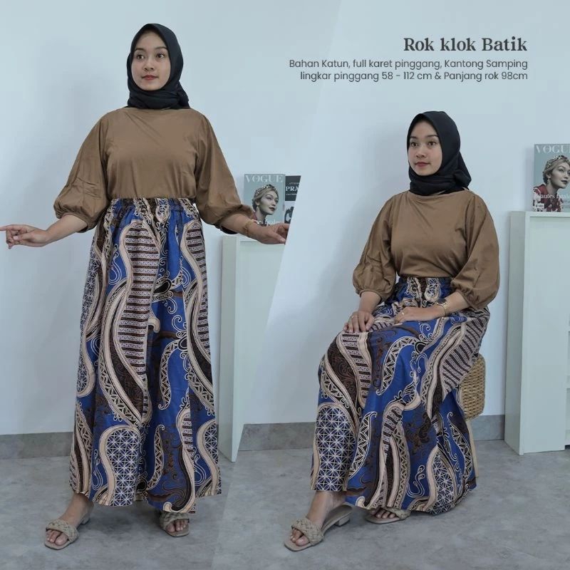 Jual Rok Klok Motif Batik All Size-Sekar Jagad | Shopee Indonesia