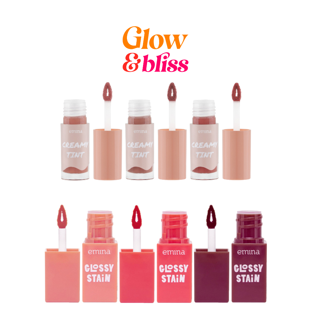 Jual EMINA Creamy Lip Tint/Glossy Stain Ombre Lips Glow&Bliss