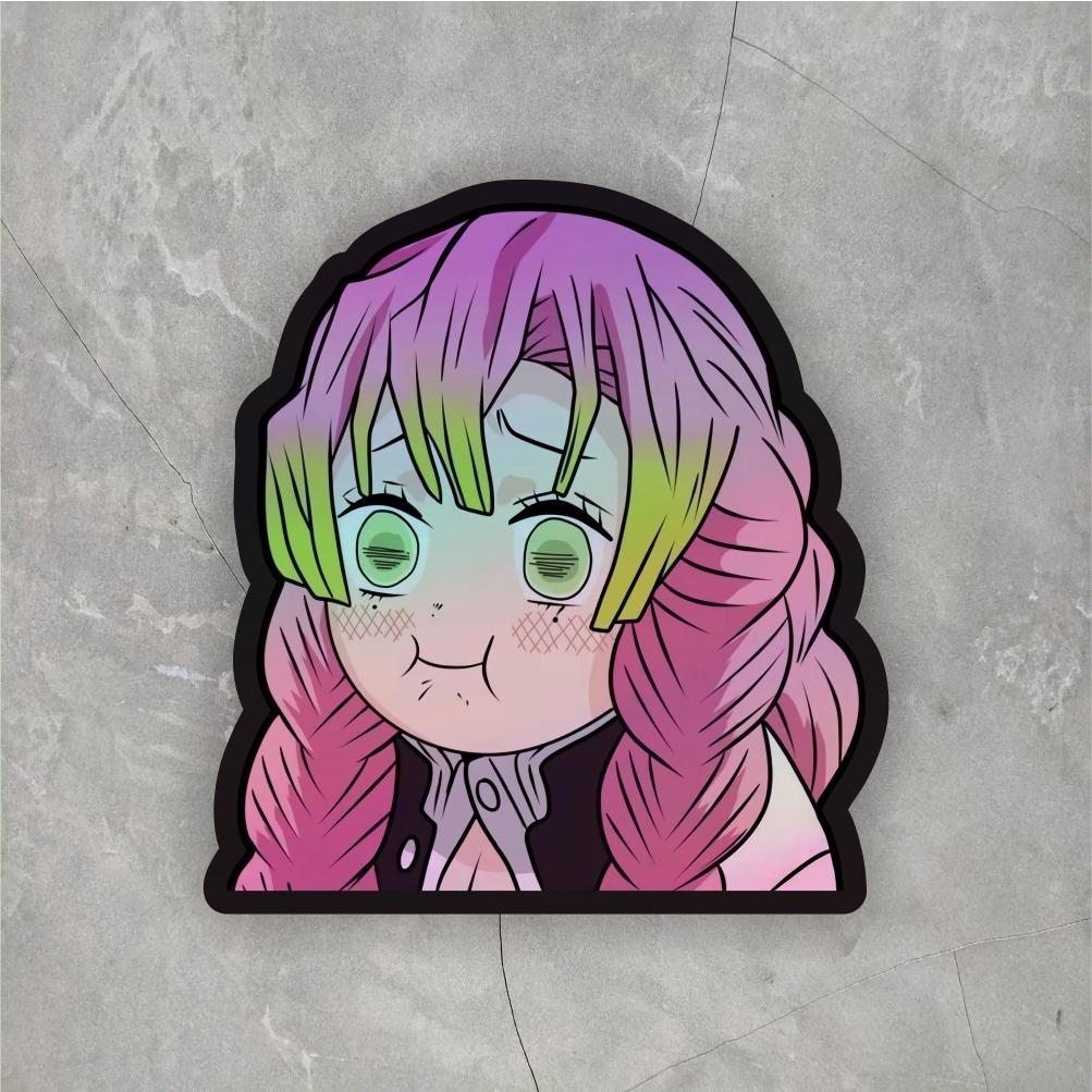 Jual Sticker Anime Hologram Kimetsu No Yaiba Kanroji Mitsuri ukuran 56 