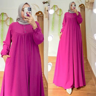 Gamis Lebaran 2025 Wanita Crinkle Premium Busui