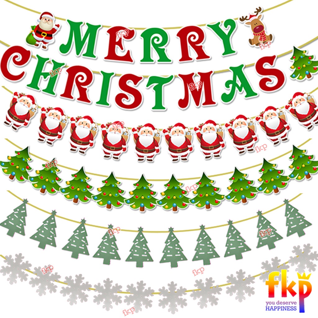 Jual Fun Kids Party Banner Natal Garland Natal Dekorasi Natal