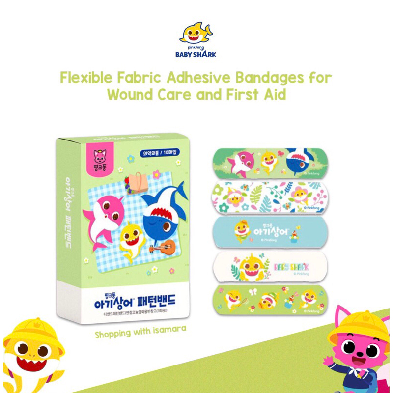 Jual Pinkfong Baby Shark Band Aid / Plester Luka | Shopee Indonesia