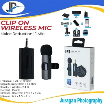 JP Microphone Portable Wireless Lavalier Mic USB Type C Double Iphone Lightning 3.5mm Microphone