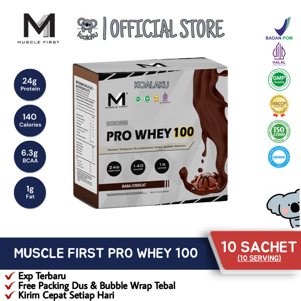 Jual Muscle First Pro Whey 100 1 Box Isi 10 Sachet Susu Whey Protein ...