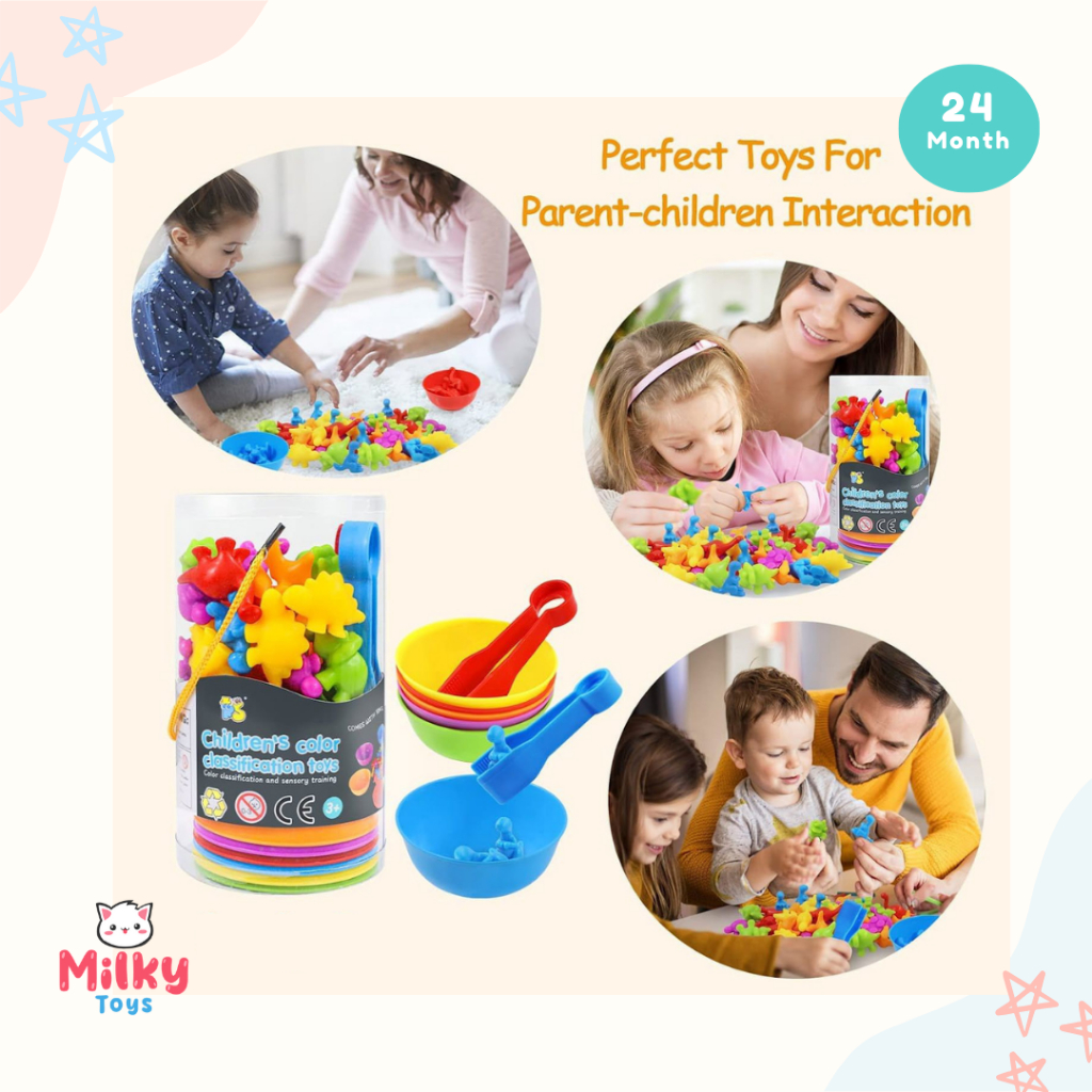 Jual MILKY Mainan montessori colour classification color sorting mainan ...