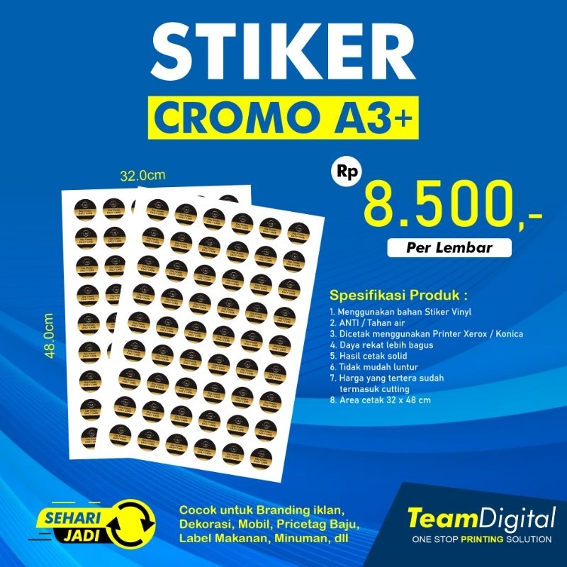 Jual Cetak Stiker Cromo A Stiker Label Cutting Shopee Indonesia