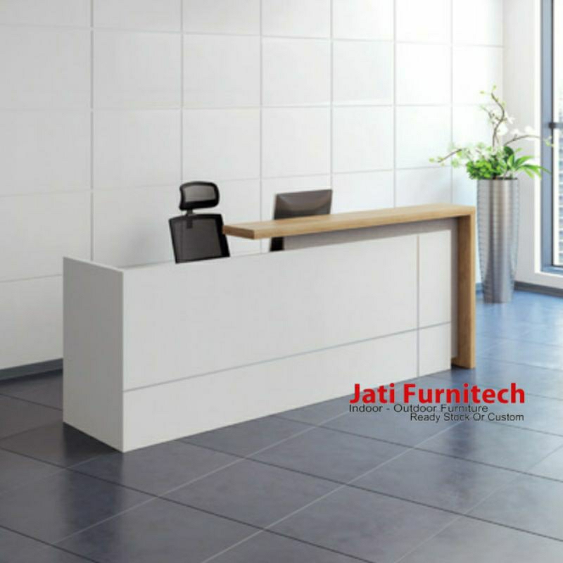Jual receptionist desk with cabinet - jaf interior | Shopee Indonesia