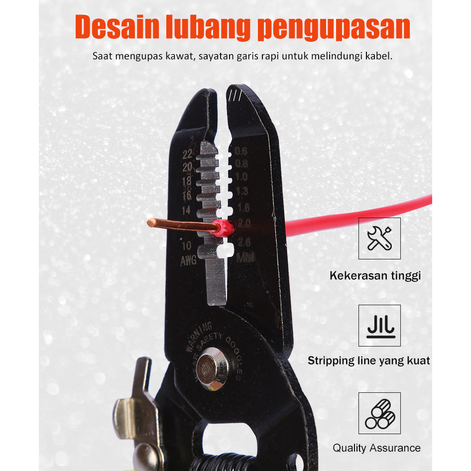 Jual UneedTools Tang potong Kupas kabel 7inch Wire Stripper Gunting ...