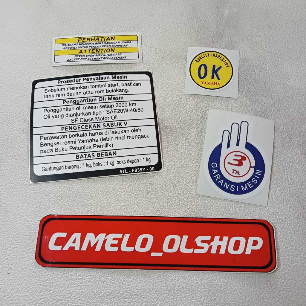 Jual stiker prosedur mio set warning oke / stiker prosedur mio / stiker ...