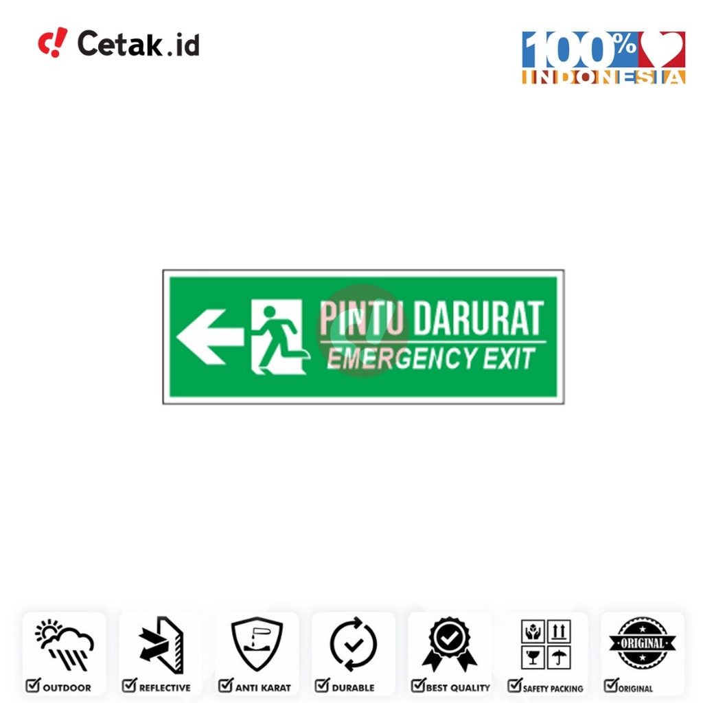 Jual Sign Akrilik Pintu darurat/emergency Exit | Shopee Indonesia