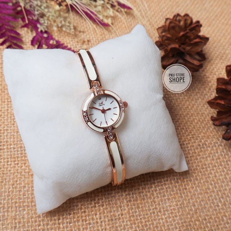 Jual Jam Tangan Wanita Mirete Original Analog Rantai Keramik Tahan Air ...