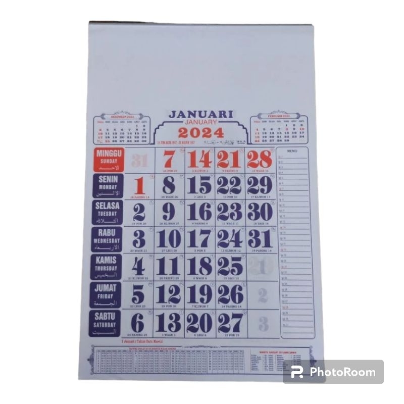 Jual Kalender Dinding /kalender kerja/ Kalender Angka 2024 Shopee