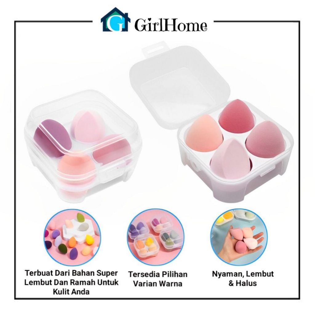 Jual GH220 Make Up Sponge Spons Spon Beauty Blender Box isi 4pc ...