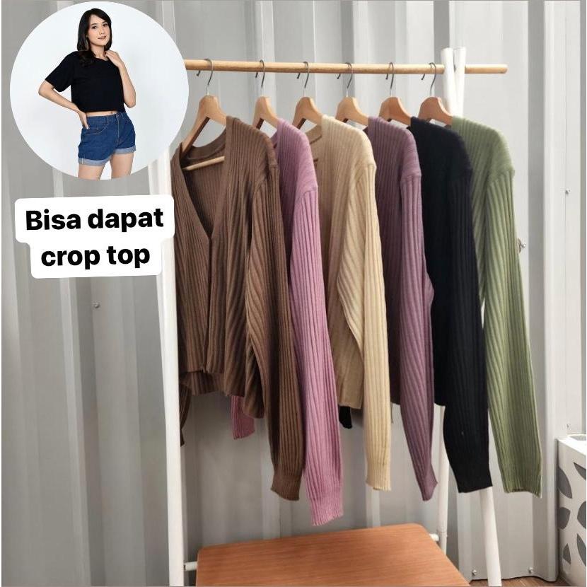 Jual KARDIGAN RAJUT WANITA MINIMALIST - JALUR CARDY 303 - OUTER KNITE ...