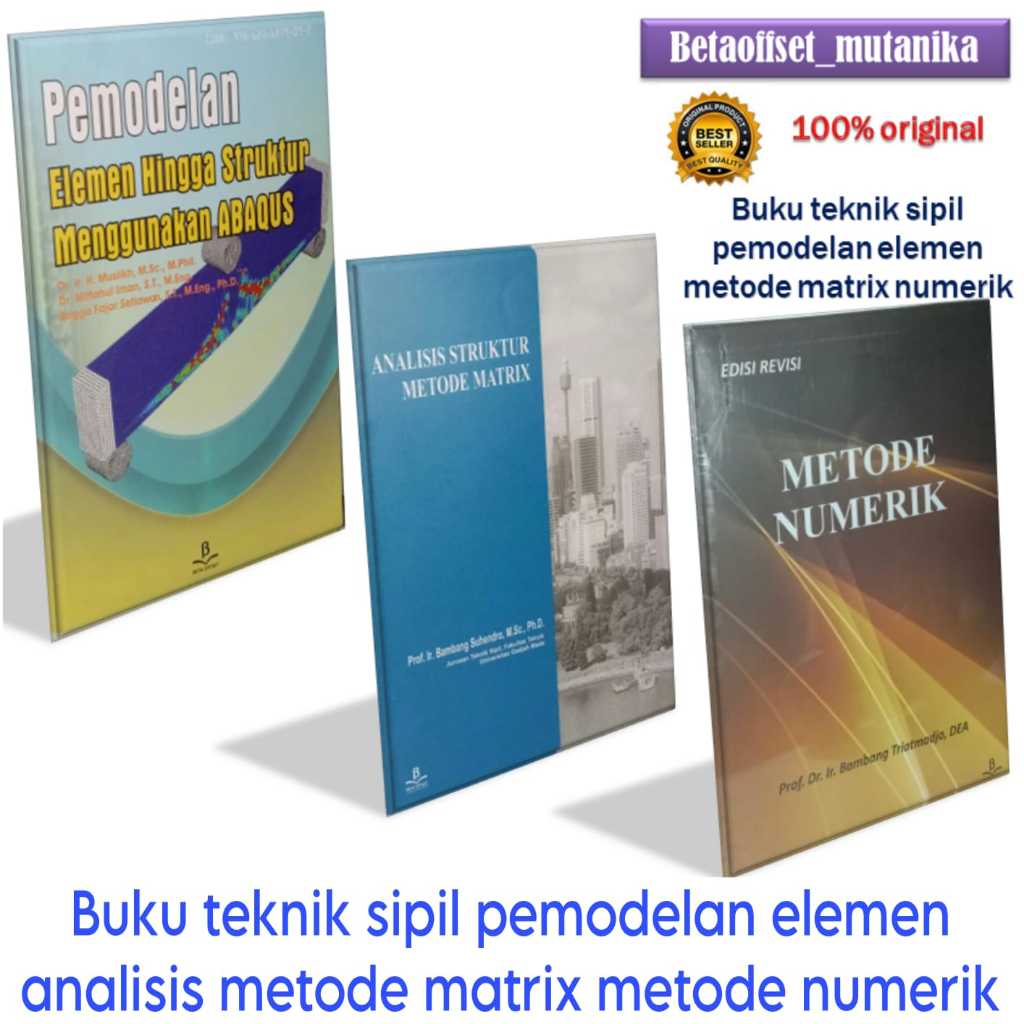 Jual Buku teknik sipil pemodelan elemen analisis metode matrix metode ...