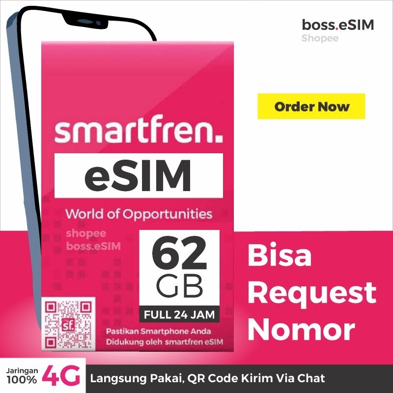 Jual ESIM Smartfren Unlimited 62GB (Free Ongkir) | Shopee Indonesia