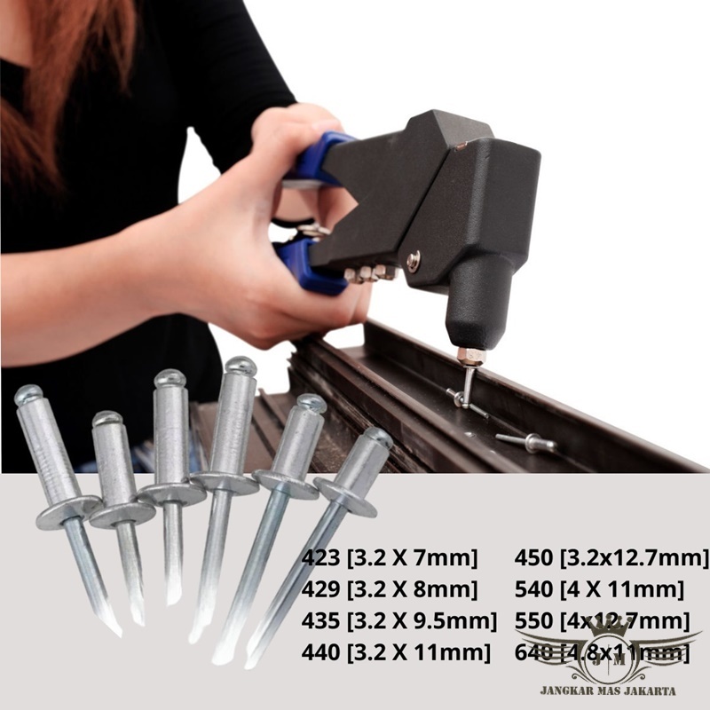 Jual Paku Rivet Blind Rivetti Paku Tembak Ripet 423 429 435 450 540 JKM ...