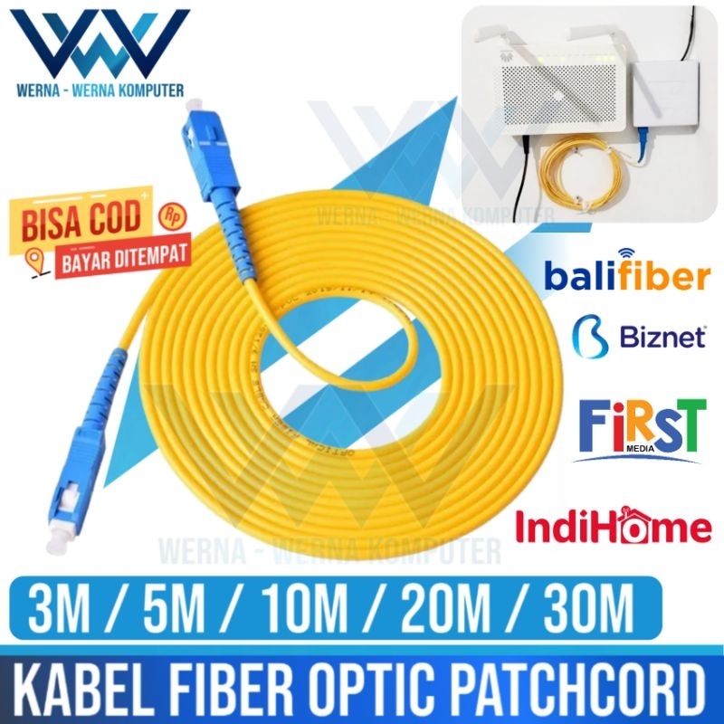 Jual Kabel Fiber Optic Internal 3 5 10 20 30 Meter Cable Indihome Internet Rumah Router 4883