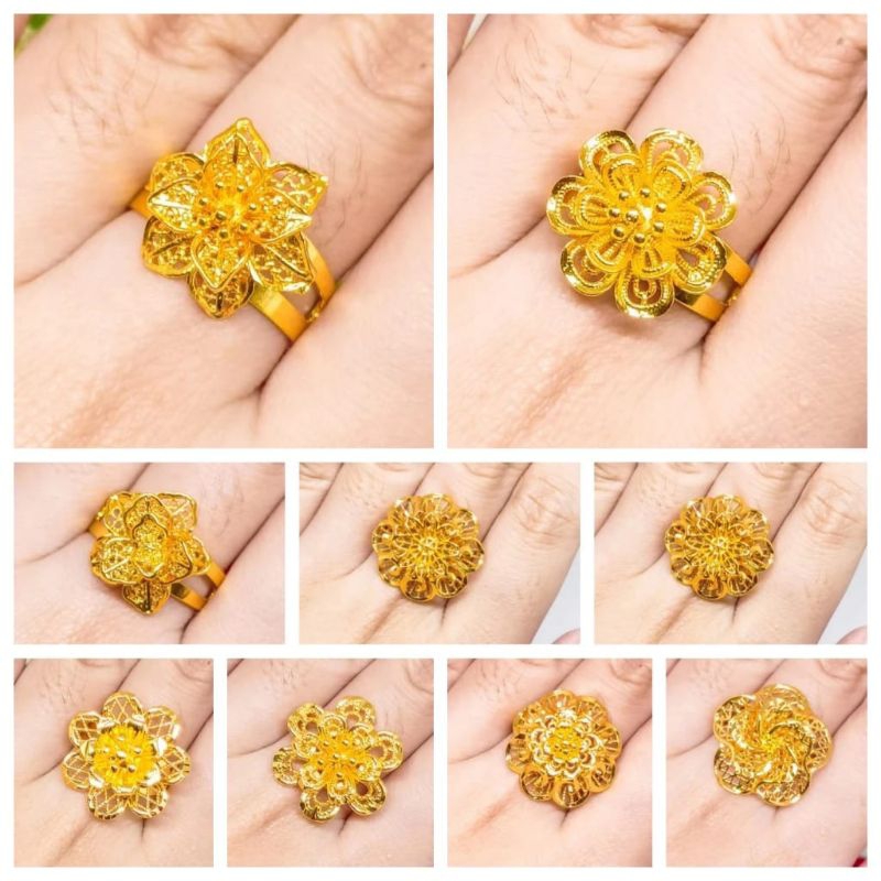 Jual cincin kendari dubai model bunga terbaru model yang elegan dan