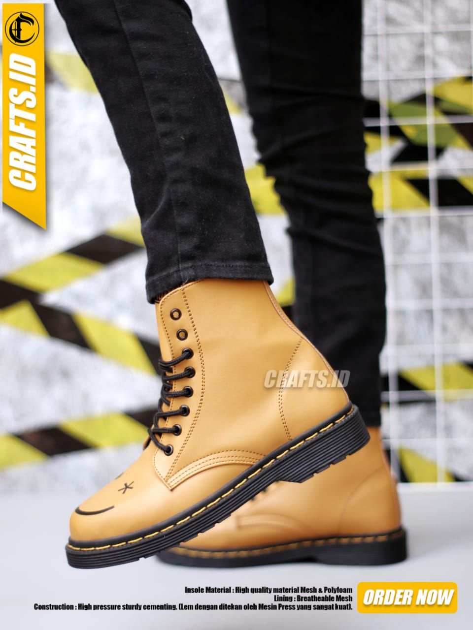 Jual CRFATS - Sepatu Boots Smiley Pantofel Docmart Pria | Shopee Indonesia