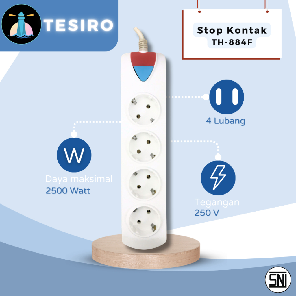 Jual Stop Kontak Torch 4 Lubang panjang kabel ( 1.5 Meter, 3 Meter, 5 ...